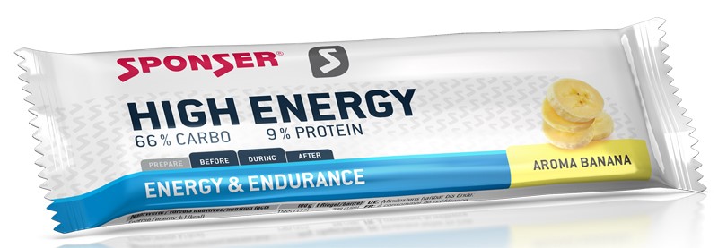 Baton energetyczny SPONSER HIGH ENERGY BAR bananowy (pudełko 30szt x 45g) (NEW)