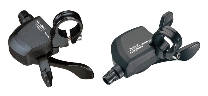 Manetki MICROSHIFT XLE, Para, 11.rzędowe(2x11), Kompatybilne z Shimano, Xpress Trigger, Bez Wskaźnika Przełożeń (DWZ)