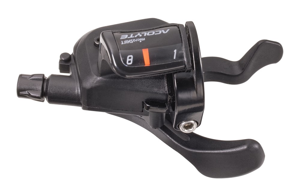 Manetka MICROSHIFT ACOLYTE, Prawa, 8.rzędowa, Nie kompatybilna z Shimano, Xpress Trigger, Optyczny Wskaźnik Przełożeń (NEW)