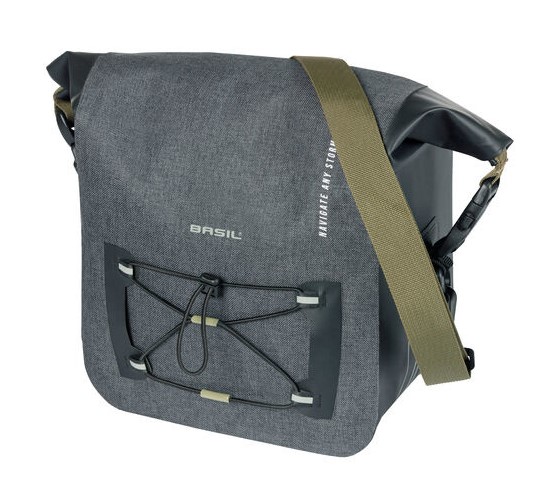 Torba na kierownicę BASIL NAVIGATOR STORM KF HANDLEBAR BAG 10-11L, wodoodporna, grey black (NEW)