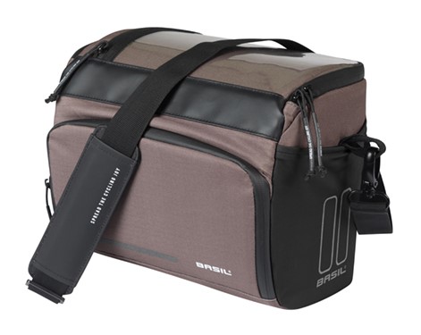 Rankinės dviračio vairo krepšys BASIL MOVE HANDLEBAR BAG, KF su tvirtinimo adapteriu, 7-8L, atsparus vandeniui, Brown (NAUJIENA)