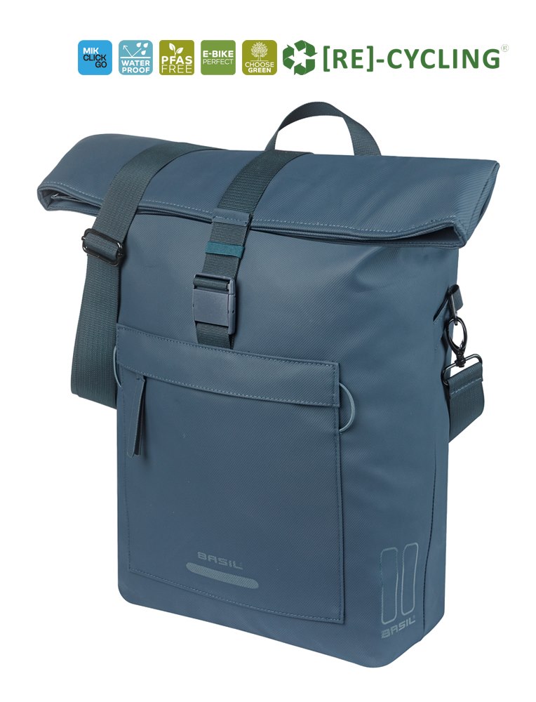 Sakwa pojedyncza BASIL BROOKLYN shoulder bag 17L, MIK Hooks, navy (NEW 2026)