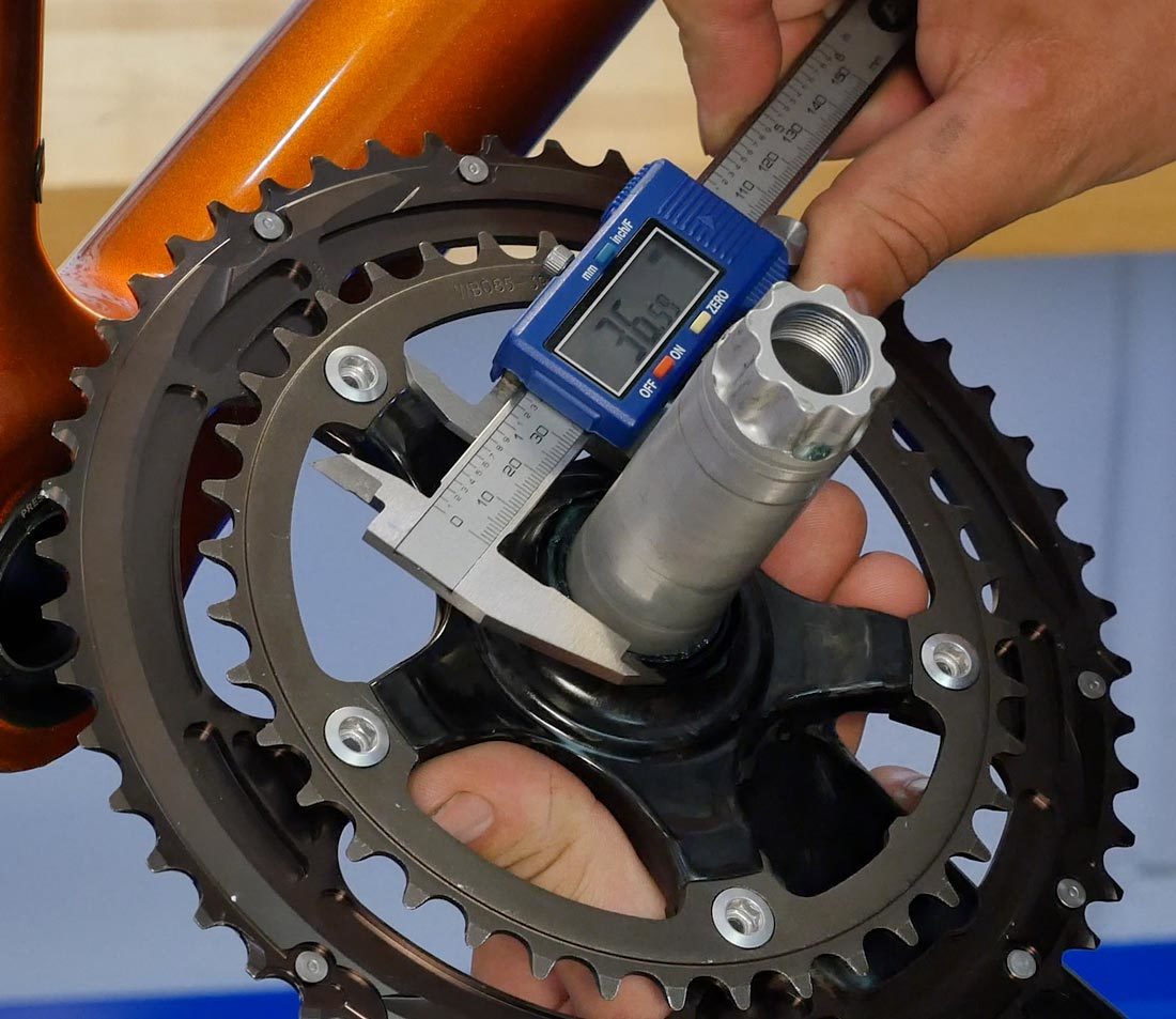 Measure nominal outside diameter of spindle