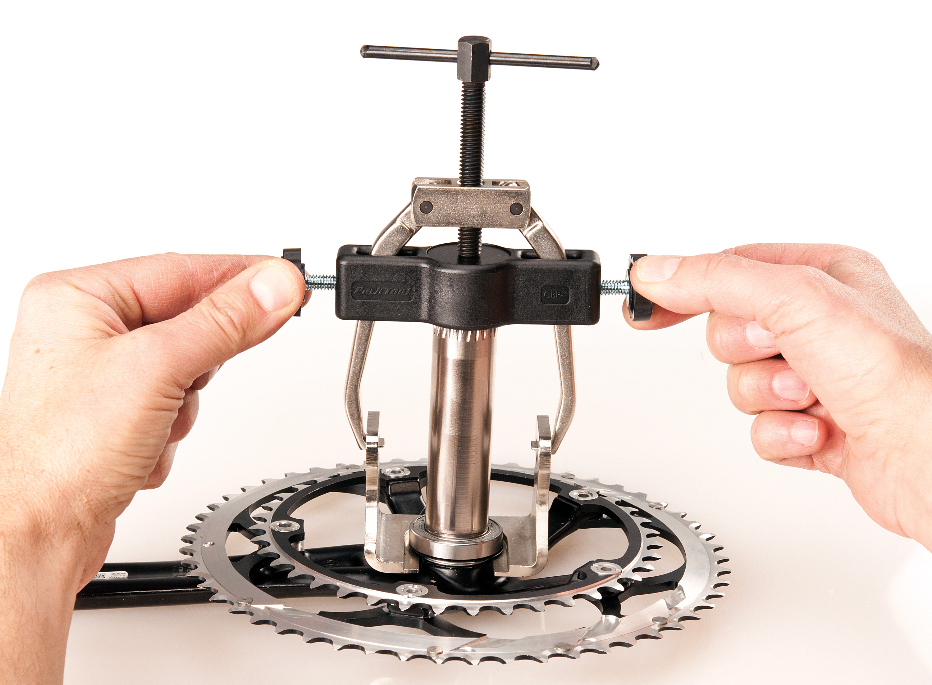 Adjust puller fingers onto bearing adapter