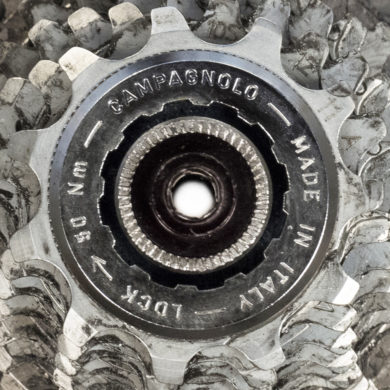 Straight-on shot of 12-spline lockring used on Campagnolo® cassettes