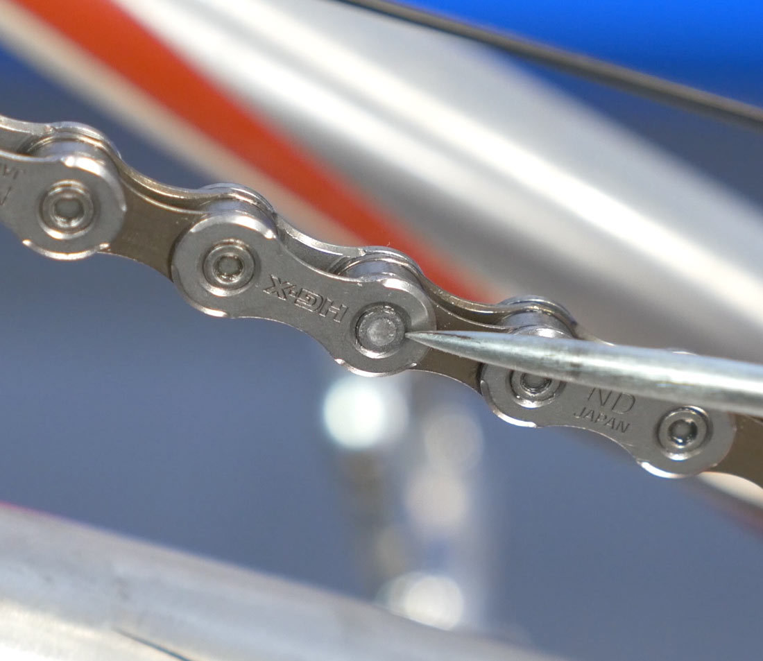 Burr oriented away from bike