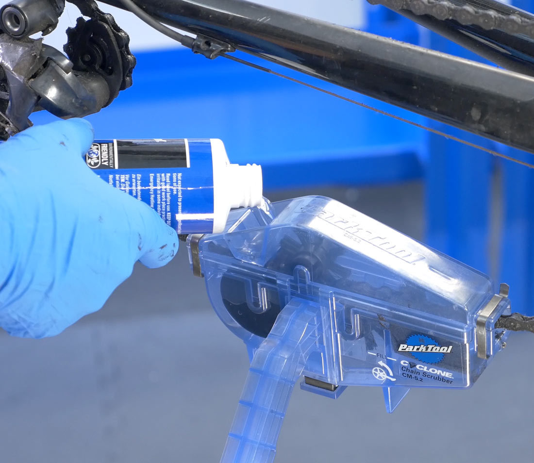 Fill chain scrubber to line