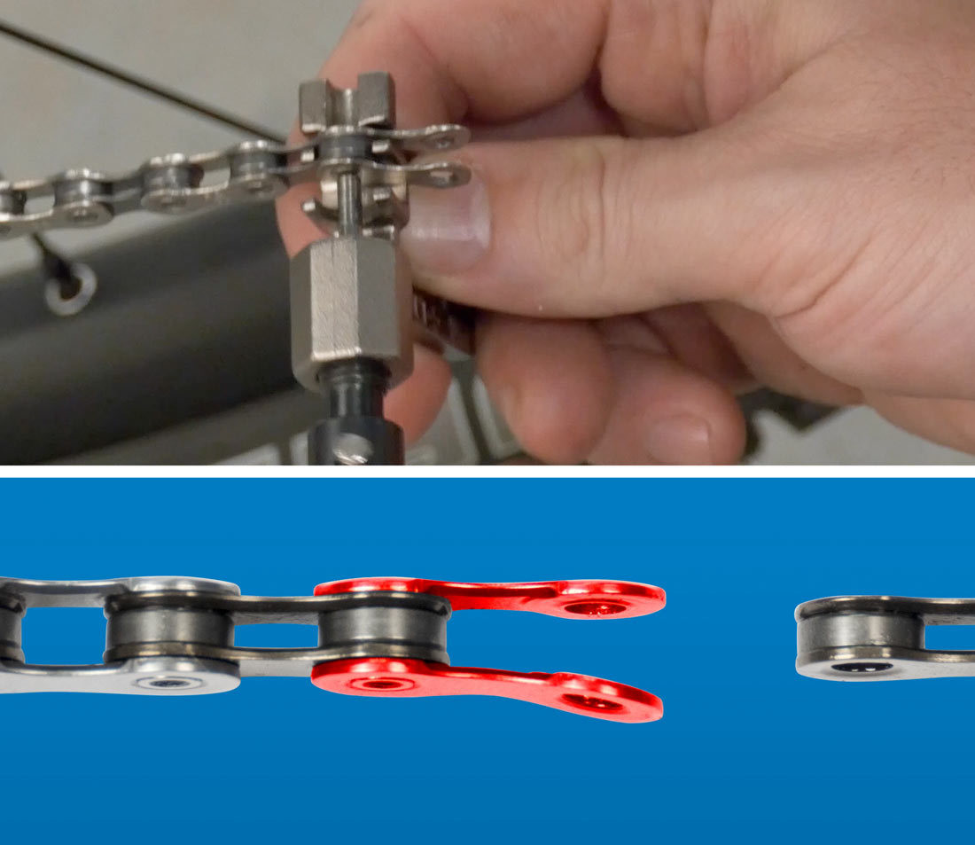 Remove second rivet at damaged link