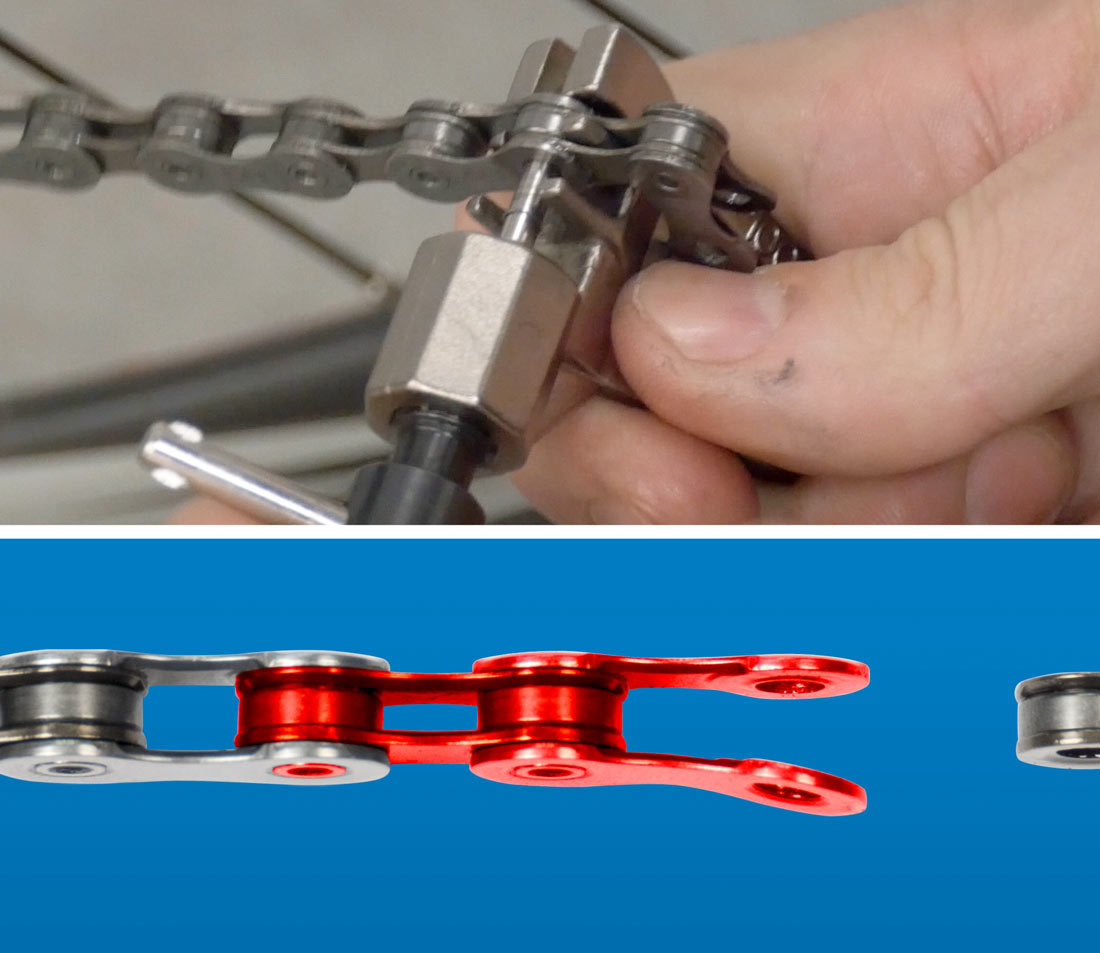 Remove damaged link with adjacent set of inner plates