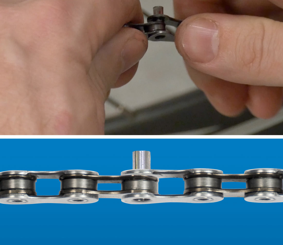 Rejoin chain at partially removed rivet