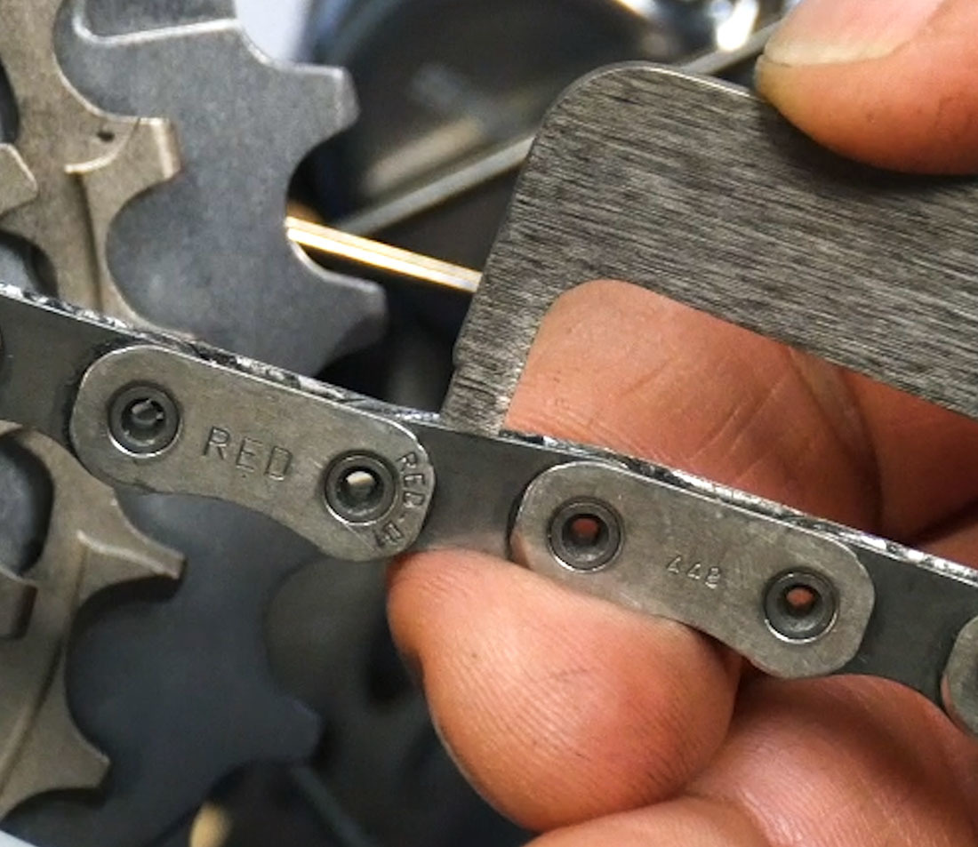 This chain is not yet worn to 0.5% wear