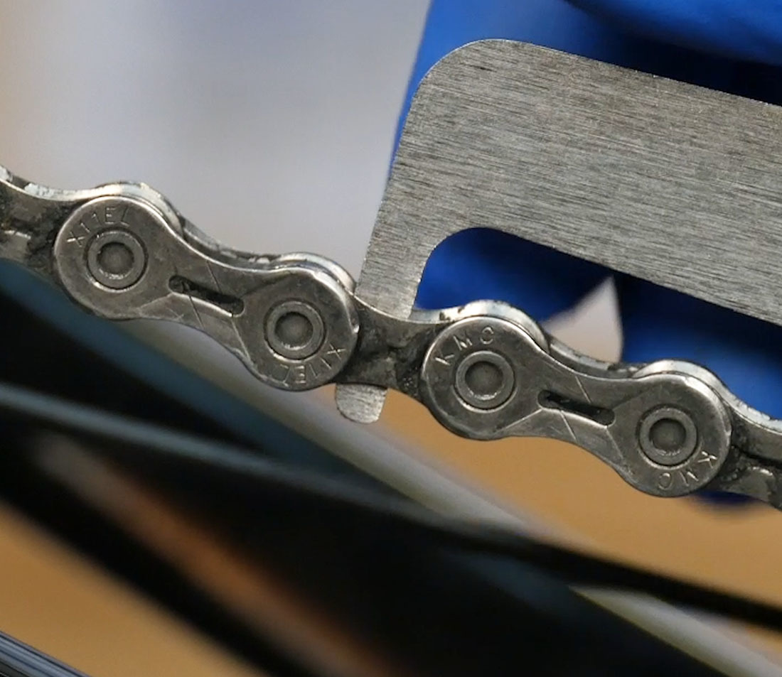 This chain is worn to at least 0.5% wear