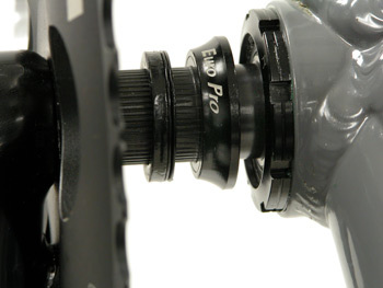 Use spacing washers to adjust chainline