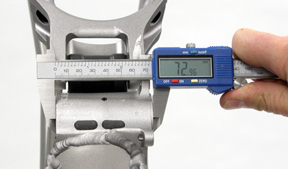 Bottom bracket width measured before facing