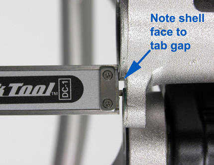 ISCG tabs are further inward, or "lower", then the shell face