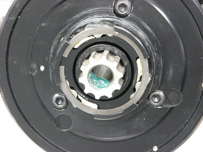 Pawls move inward when lever is moved to second position