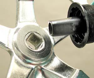 Square hole and square spindle end
