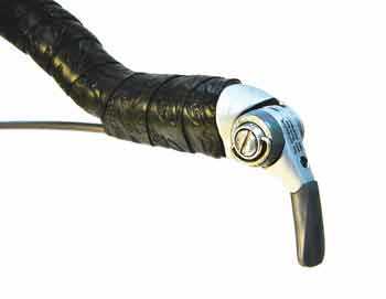 Figure 8. Bar end shifter housing under handlebar tape on a drop handlebar