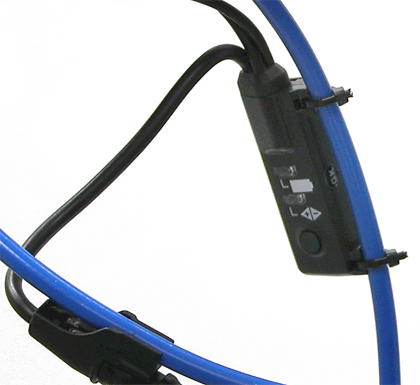 Figure 37. Press button to view battery charge, here showing 50% remaining charge