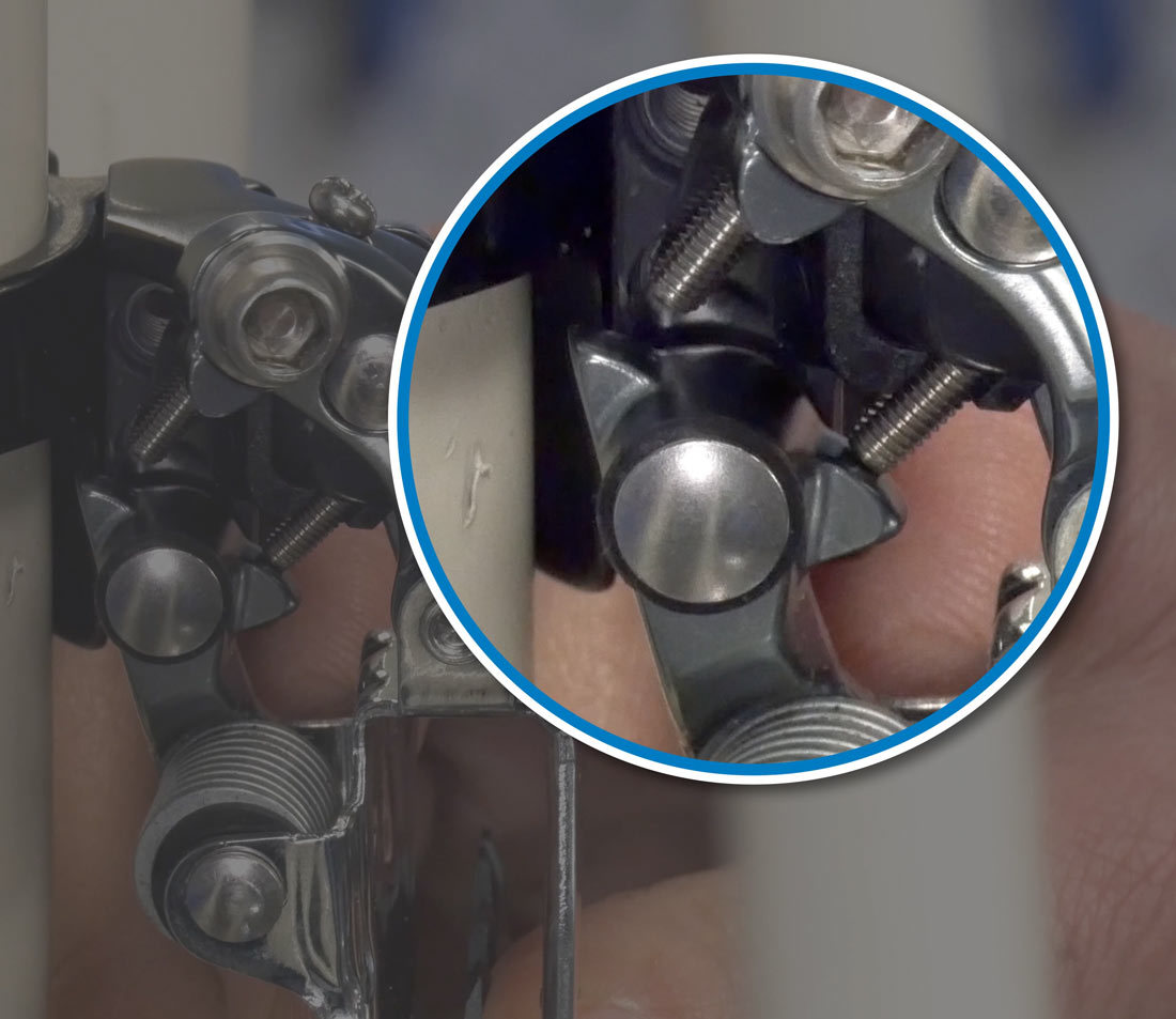Limit screw striking linkage
