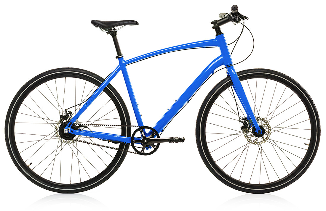 Bicycle with full housing. Each component uses one uninterrupted piece of housing.