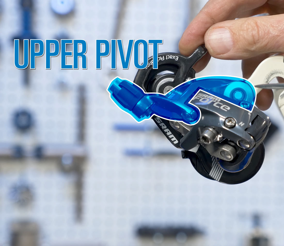 Limit screw stops derailleur and end of travel