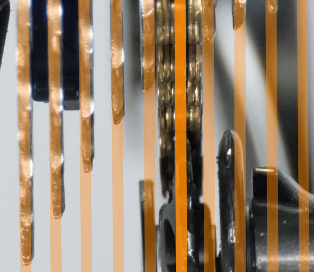 The barrel adjuster moves the indexed positions relative to the cogs