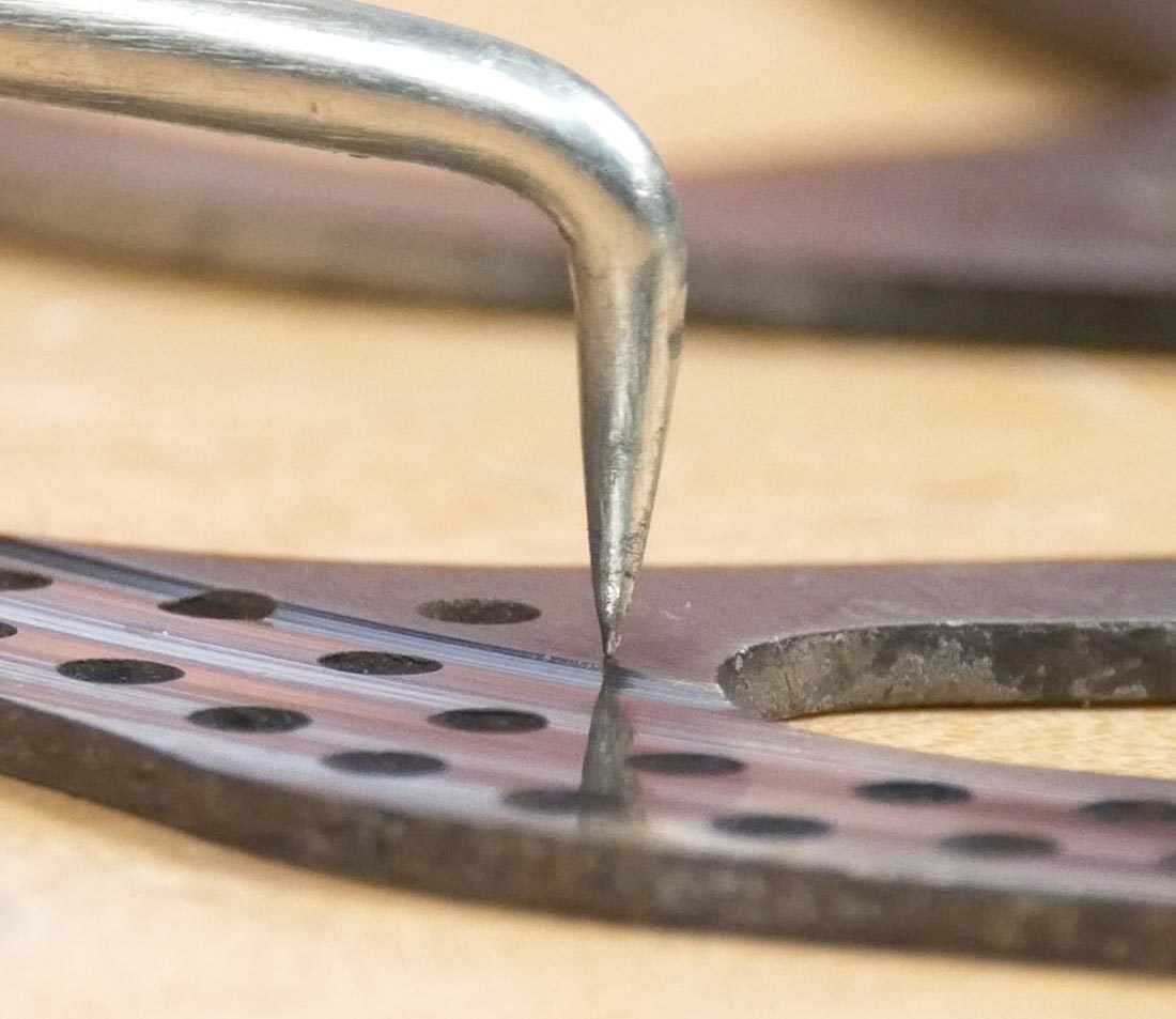 A utility pick makes it easier to feel a "step" on the edge of the rotor braking surface