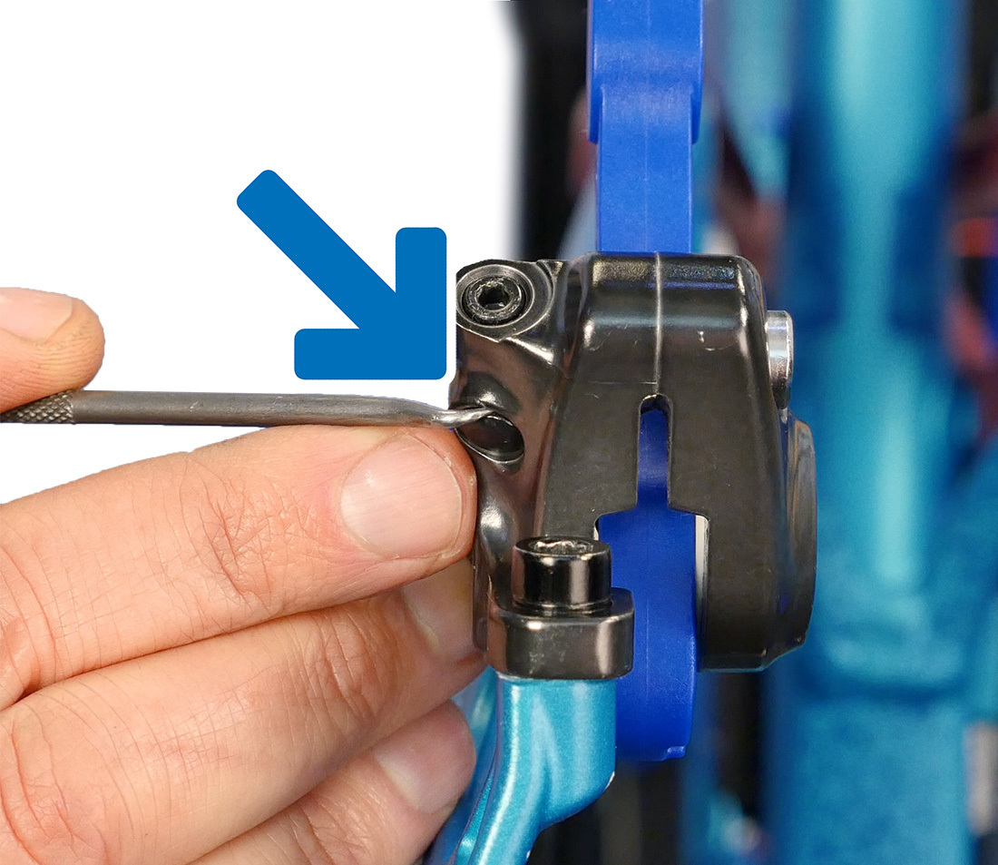 On this caliper, there is an internal nipple below a cover