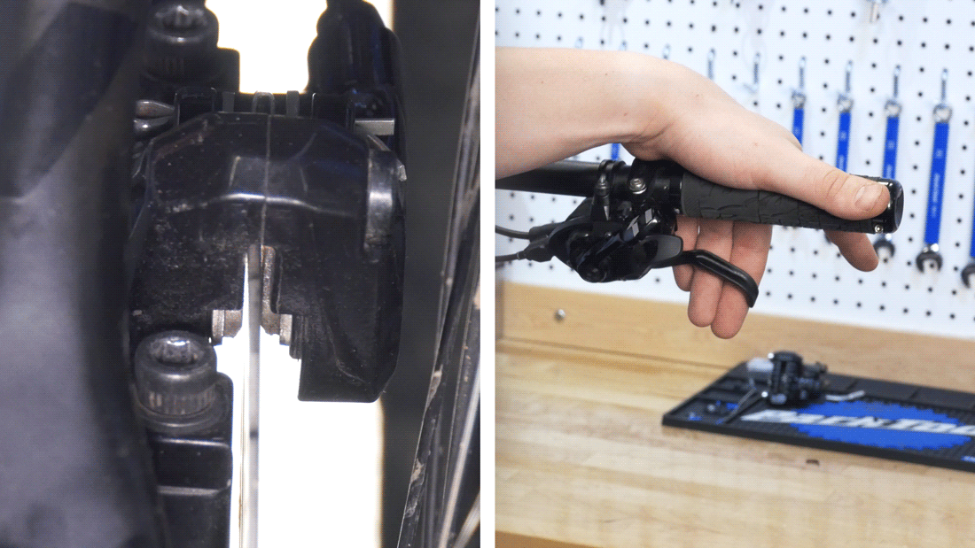 Caliper centered over rotor