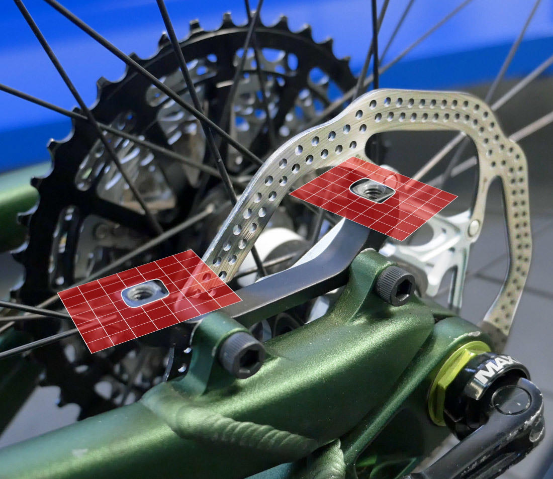Frame mounts not square with rotor (exaggerated)