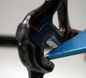 Pointer sitting inside dropout indicating a misalignment