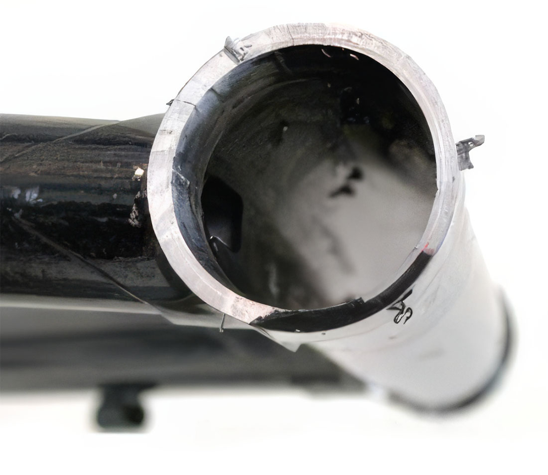 Incompletely faced head tube