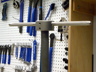 Figure 8. Handle and die are held aligned to column by use of the guide