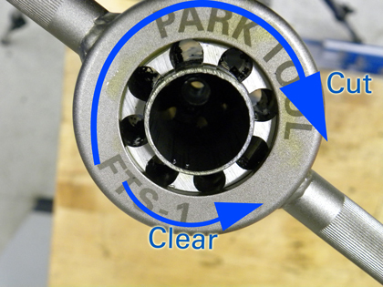 Figure 10. Cut clockwise and then back up to clear