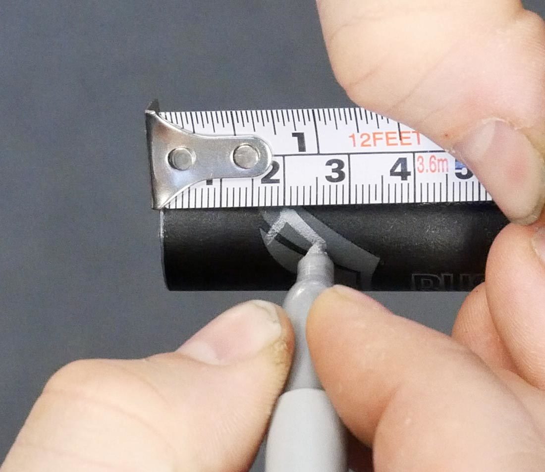 Mark the cut point with a marker