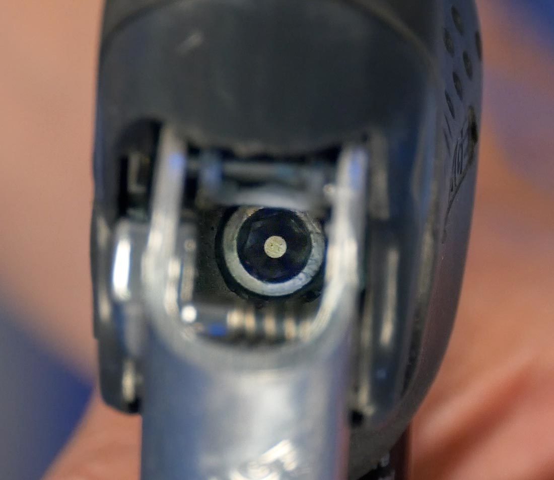The bolt is sometimes found in the middle of the lever body. Squeeze the lever and reach in with a hex wrench.