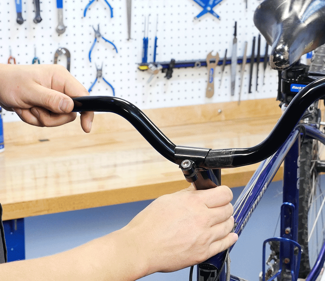 It may be necessary to roll the bar slightly to clear the stem