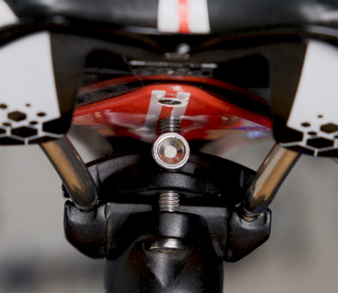 The mounting bolts on this seatpost contact the molding of this saddle. In time, this will damage the saddle.