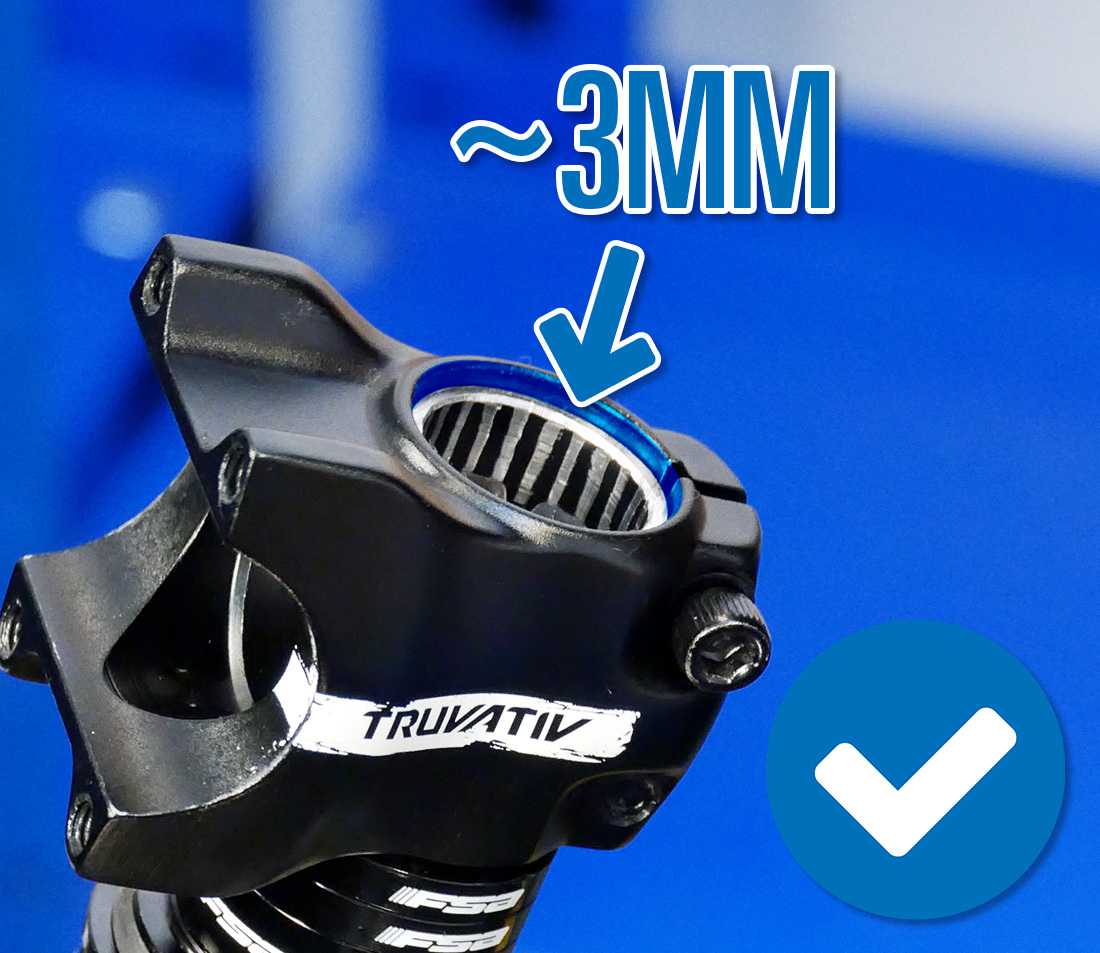 Proper spacer setup with stem on top of stack