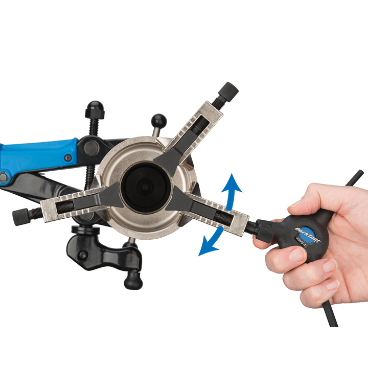 Figure 2. Rotate blade blocks as needed to access crown races