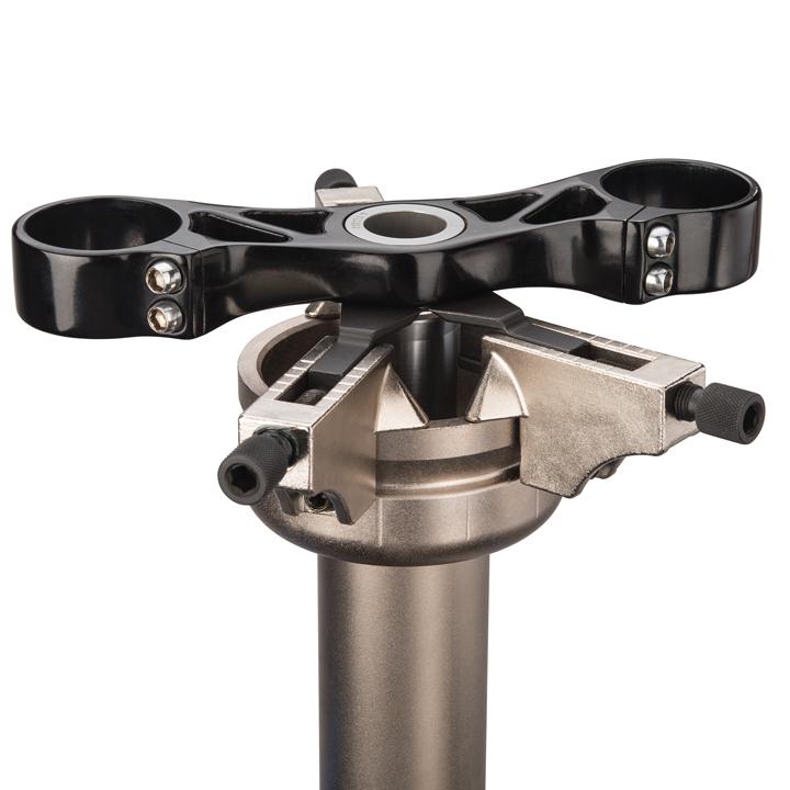 Figure 3. A concave fork crown can be serviced by repositioning the blade blocks to fit