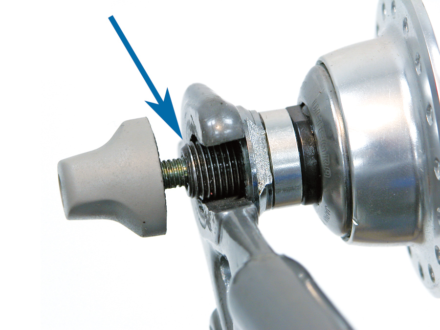 Axle protrusion here is unsafely beyond dropout face