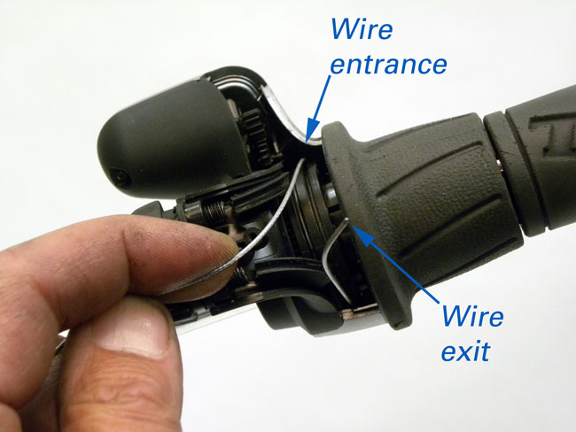 Figure 5. Guide wire through shifter and out opposite side