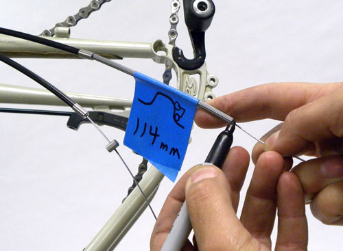Figure 14. Measure and mark cable for placement of cable latch