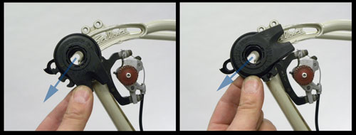 Figure 24. Note angle mark on hub-interface that aligns with opening of dropout
