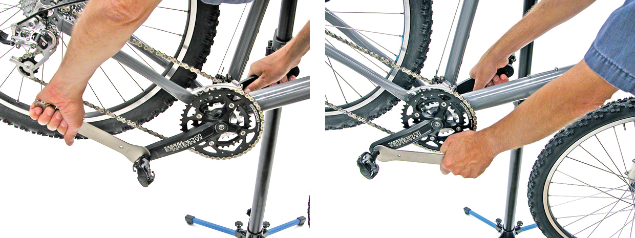 Left: poor mechanical advantage; Right: good mechanical advantage