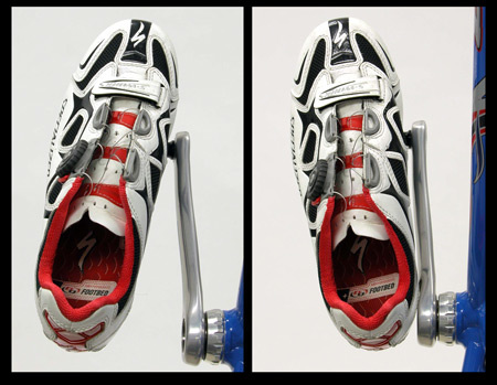 Figure 10. The extreme rotationals limit of a cleated shoe