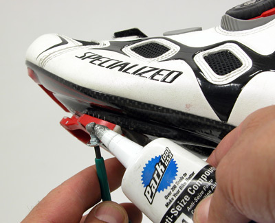 Figure 13. Prepare the threads of the cleat bolts