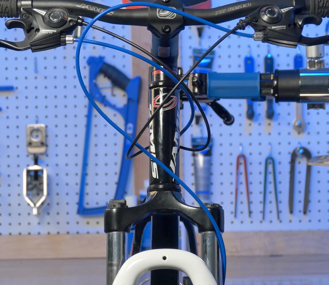 This brake housing is too long bending far past the housing stop at the lever